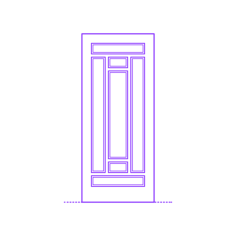 Buildings Exterior Doors Solid Entry Door Mix 7 Panels Top Bottom Line Art Illustration Svg, Free Vectors File